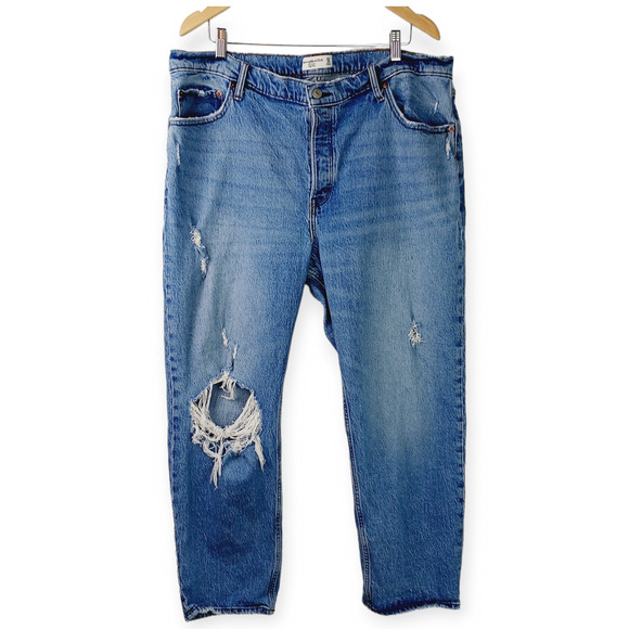 Abercrombie & Fitch SZ 34/18S The Dad High Rise Medium Wash Distressed - Picture 8 of 8